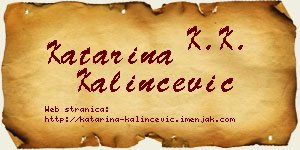 Katarina Kalinčević vizit kartica